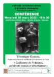 affiche conférence CIER, V. Gazeau, G. de Volpiano, architecte et réformateur 30-03-22