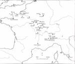 Carte des lieux où Guillaume de Volpiano a séjourné