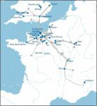 Carte du réseau de confraternité des moines de l'abbaye de Fécamp