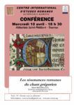 Affiche conférence CIER du 10 avril 2024 "Les résonances romanes du chant grégorien"