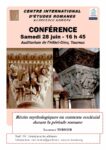 Affiche conférence CIER du 28 juin 2025 "Récits mythologiques en contexte ecclésial durant la période romane"